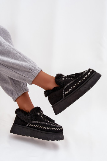sniego batai Moteriškas su platforma su kailiuku Ir Fringes juodos spalvos Ferayne