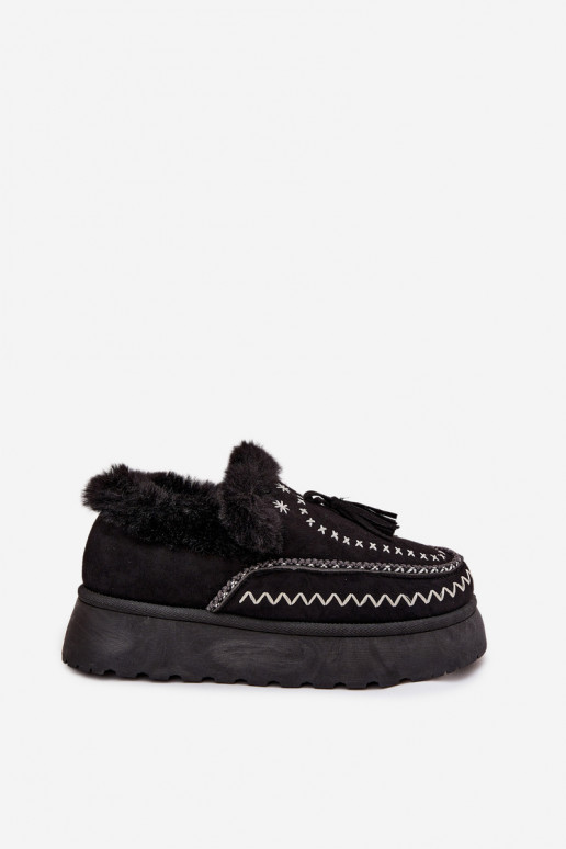 sniego batai Moteriškas su platforma su kailiuku Ir Fringes juodos spalvos Ferayne