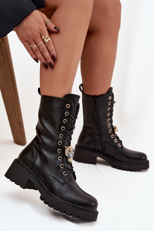 Darbiniai kulkšnies batai Moteriškas su ornamentais juodos spalvos Jorayne