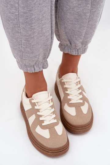 Sneakers modelio batai Moteriškas su platforma smėlio spalvos Dovina