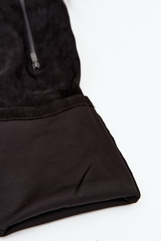 ilgaauliai batai su kulniukais ir platforma virš kelių iš eko zomšosoĮe juodos spalvos Amareen