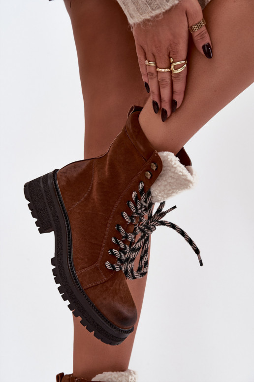 Aulinukai batai Moteriškas iš eko odos rudos spalvos Bellora