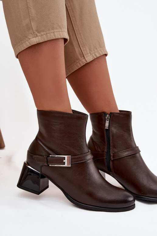 Oda Moteriški aulinukai su kulniukais su sagtimis Zazoo 60562 CzekoladoĮe