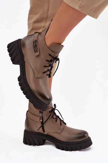 Zazoo 60483 Moteriški aulinukai Su žema viršutine dalimi pašiltinti smėlio spalvos