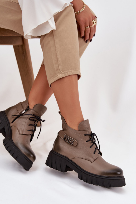 Zazoo 60483 Moteriški aulinukai Su žema viršutine dalimi pašiltinti smėlio spalvos