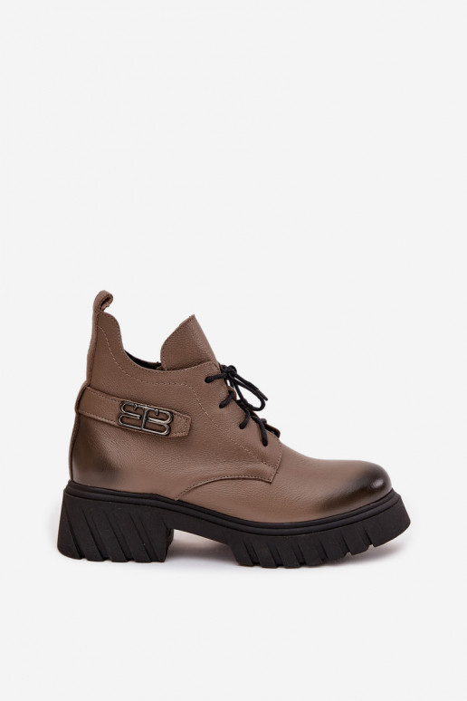 Zazoo 60483 Moteriški aulinukai Su žema viršutine dalimi pašiltinti smėlio spalvos