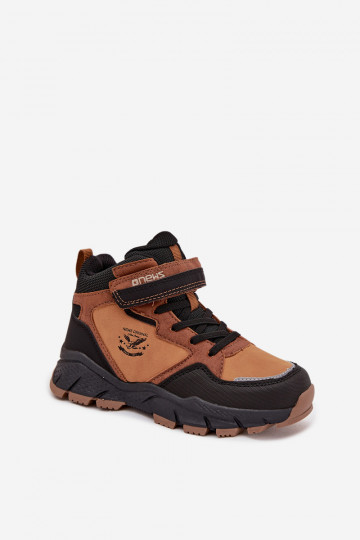 žieminiai batai Trekas Vaikiški su lipniais užsegimais pašiltinti rudos spalvos Miravie