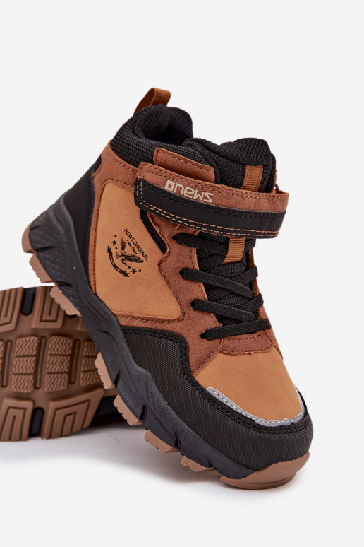 žieminiai batai Trekas Vaikiški su lipniais užsegimais pašiltinti rudos spalvos Miravie
