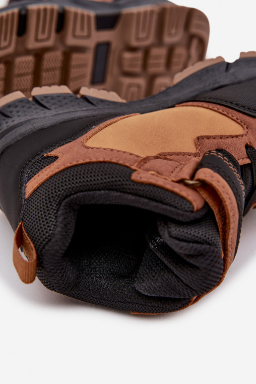 žieminiai batai Trekas Vaikiški su lipniais užsegimais pašiltinti rudos spalvos Miravie