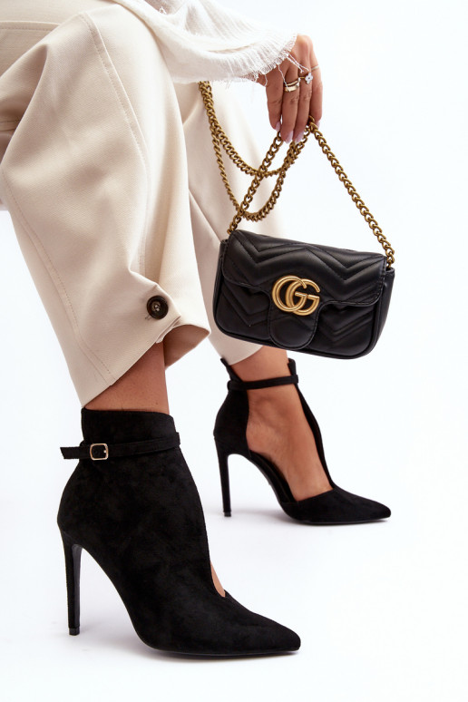 Zomšiniai batai Moteriškas su plonais kulniukais juodos spalvos Amalundi