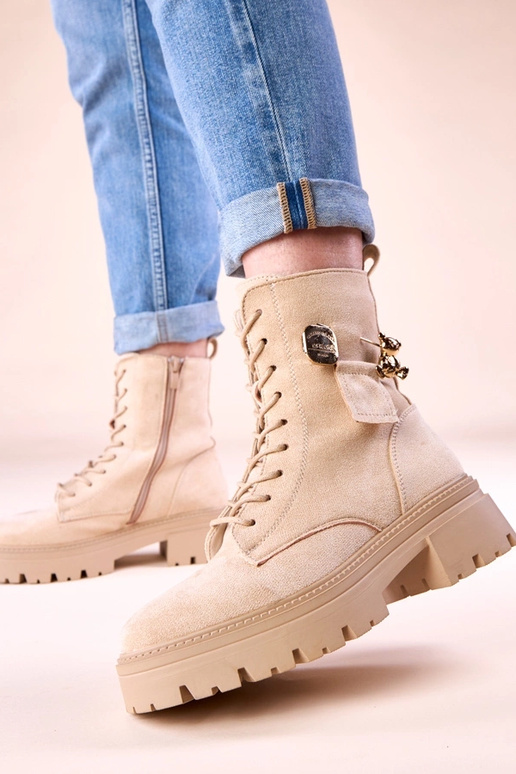 Smėlinės moteriškos traperės su...