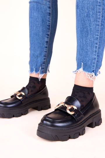 Juodi mokasinai su auksiniu... 2