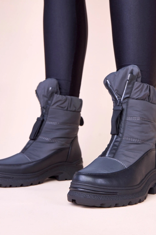 Pilki sniego batai su užtrauktuku Hina