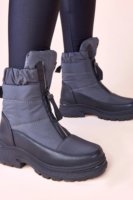 Pilki sniego batai su užtrauktuku Hina