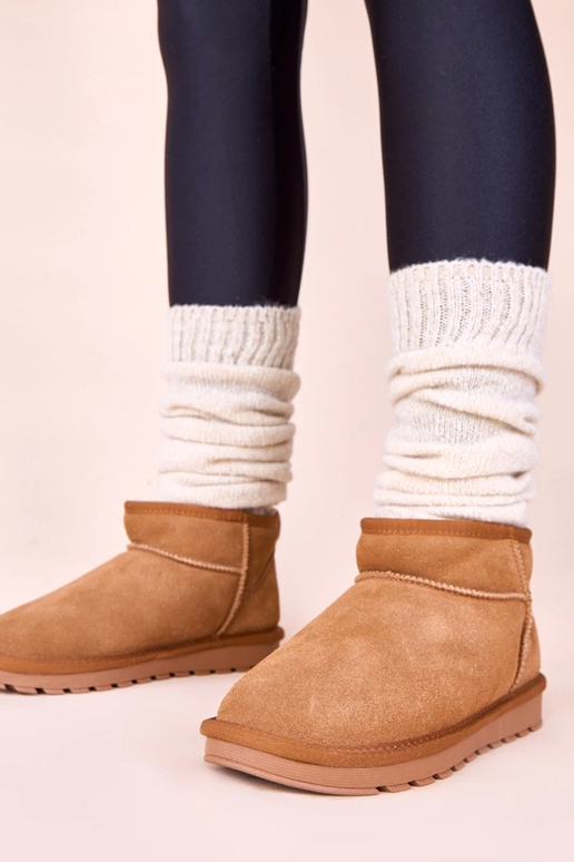 Rudi šilti sniego batai iš natūralios...