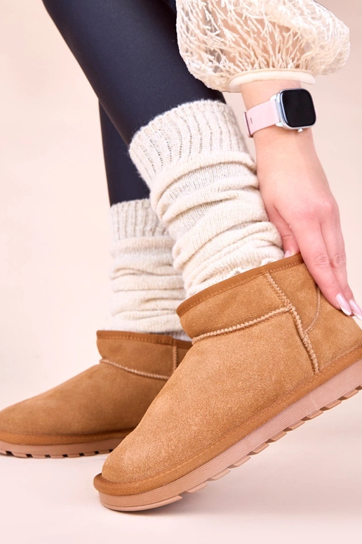 Rudi šilti sniego batai iš natūralios...