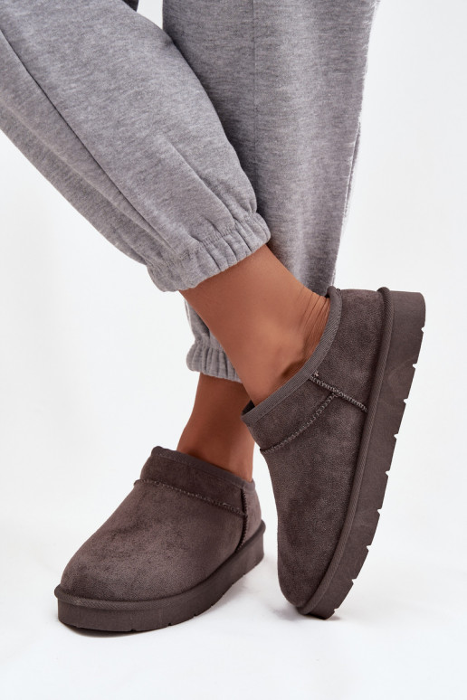 sniego batai Moteriškas pašiltinti su kailiuku viduje pilkos spalvos Serenne