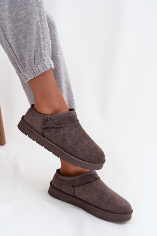 sniego batai Moteriškas pašiltinti su kailiuku viduje pilkos spalvos Serenne