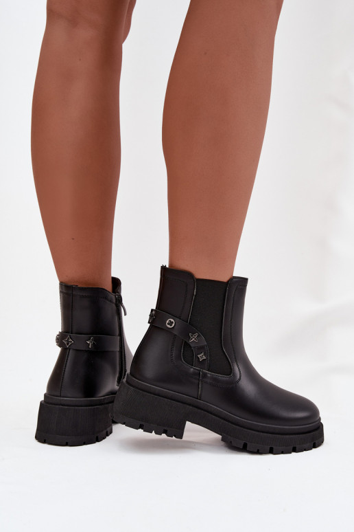 stilingi aulinukai Į Pilį Su puošniaisi Detalami pašiltinti juodos spalvos Verisse