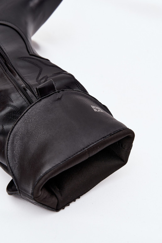 ilgaauliai batai kaubojiško stiliaus su kulniukais Eko Oda pašiltinti juodos spalvos Zareen