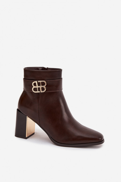 Moteriški aulinukai su dirželiais I aukso spalvosm Detalem CzekoladoĮe Galinne