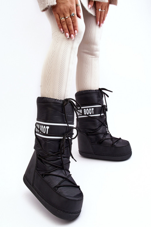 Moteriškas Aukštas sniego batai juodos spalvos Venila
