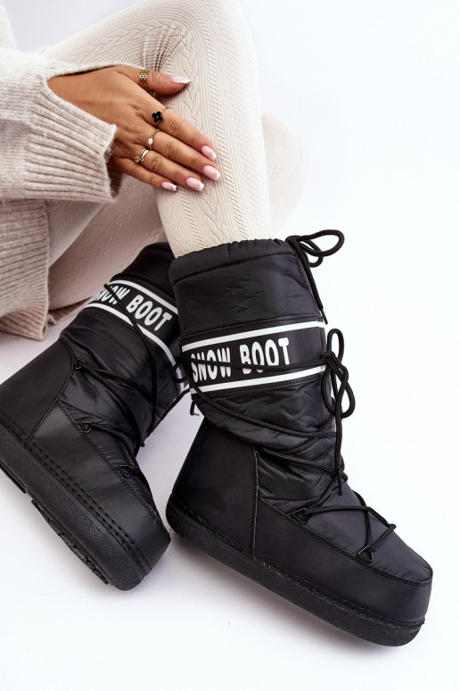 Moteriškas Aukštas sniego batai juodos spalvos Venila