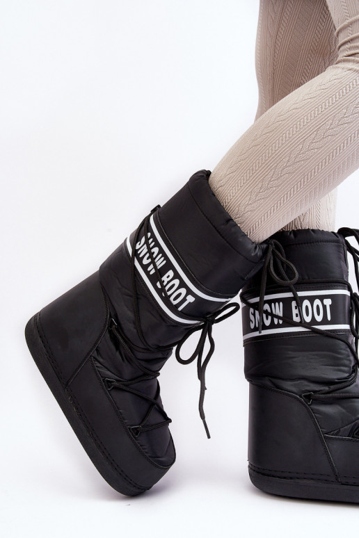Moteriškas Aukštas sniego batai juodos spalvos Venila