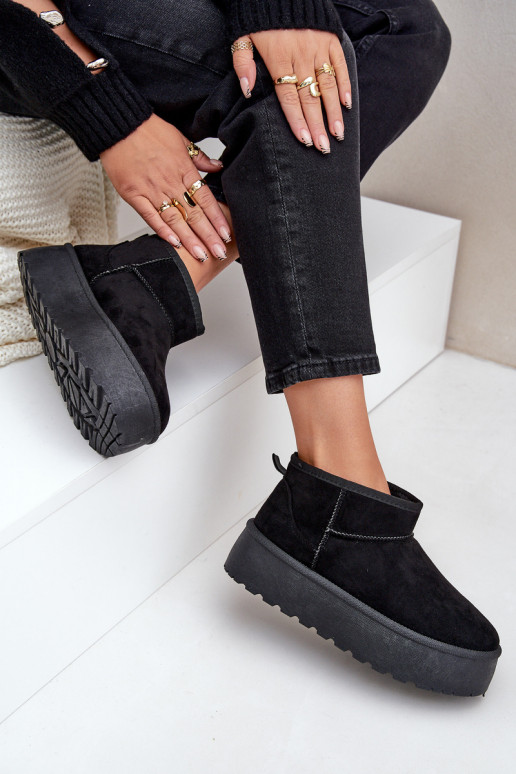 Moteriškas sniego batai su platforma juodos spalvos Ninala