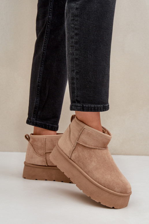 Moteriškas sniego batai su platforma smėlio spalvos Ninala