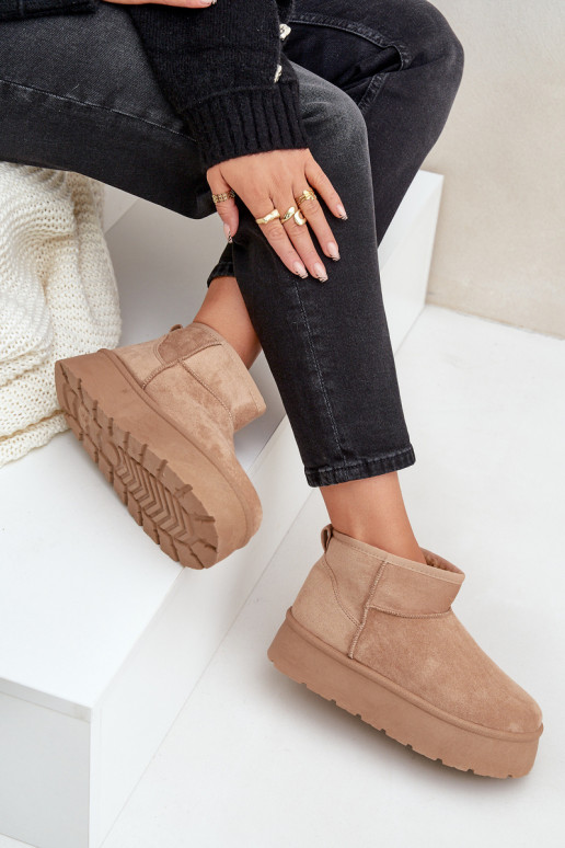 Moteriškas sniego batai su platforma smėlio spalvos Ninala