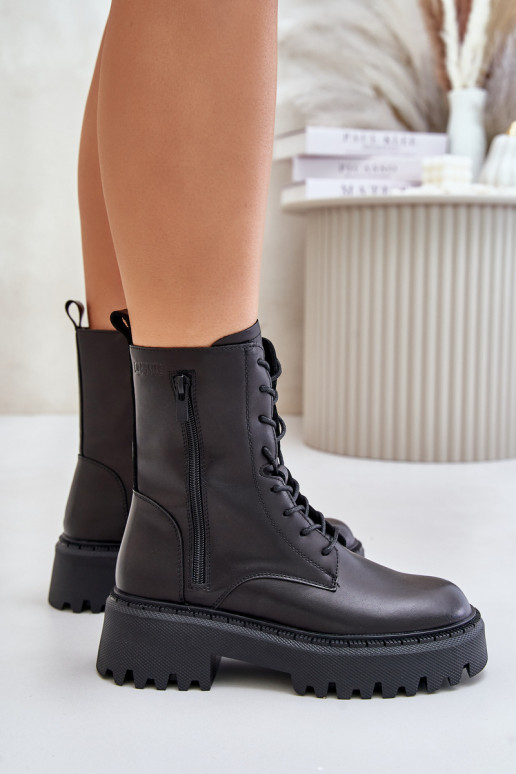 Oda pašiltinti Darbiniai kulkšnies batai Moteriškas Big Star OO274A387 juodos spalvos