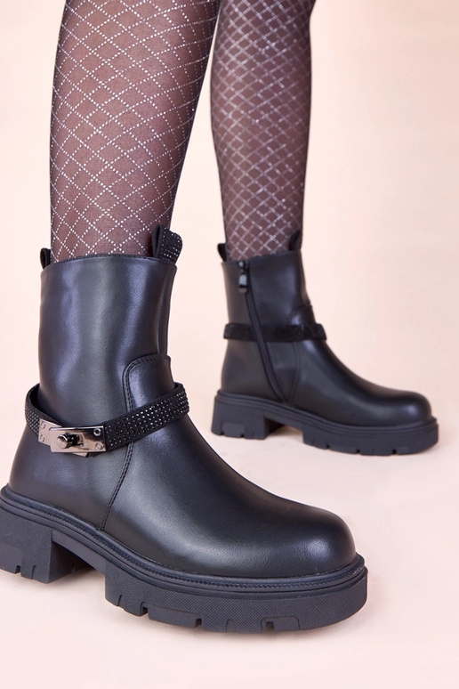 Juodi platforma su cirkoniais...