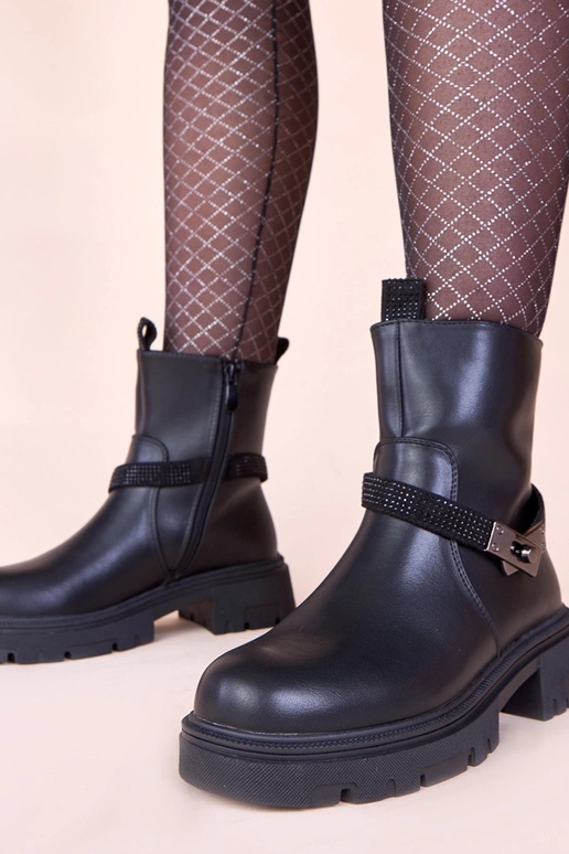 Juodi platforma su cirkoniais...