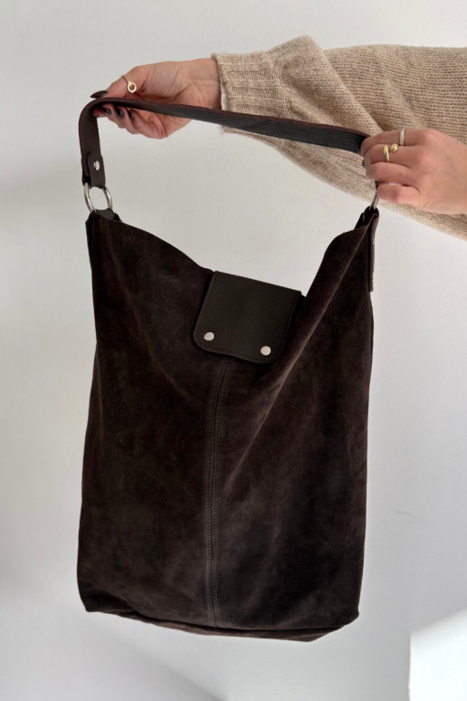 Didelis Skórzana iš zomšosoĮa Rankinė CzekoladoĮa Hanelle