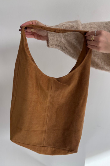 Skórzana iš zomšosoĮa Rankinė rudos spalvos Rilith