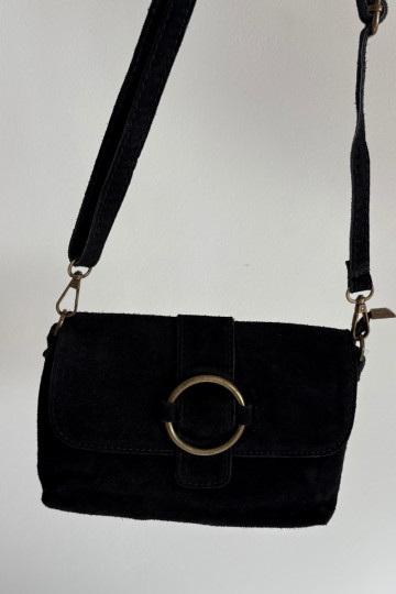 Skórzana iš zomšosoĮa Nedidelė rankinė juoda Jessel 2