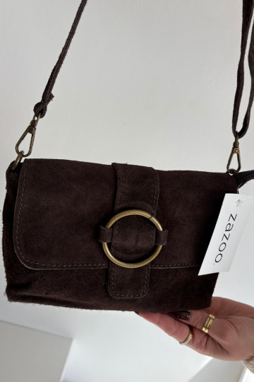 Skórzana iš zomšosoĮa Nedidelė rankinė CzekoladoĮa Jessel 2