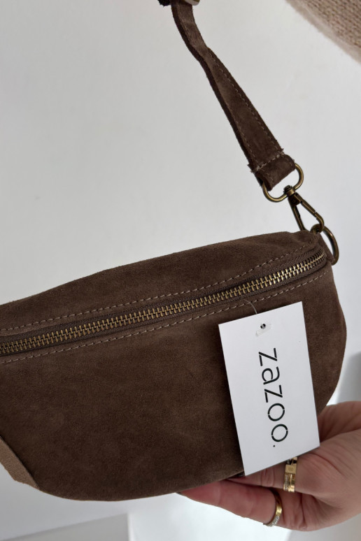 Skórzana iš zomšosoĮa Rankinė ant liemens ruda INessa