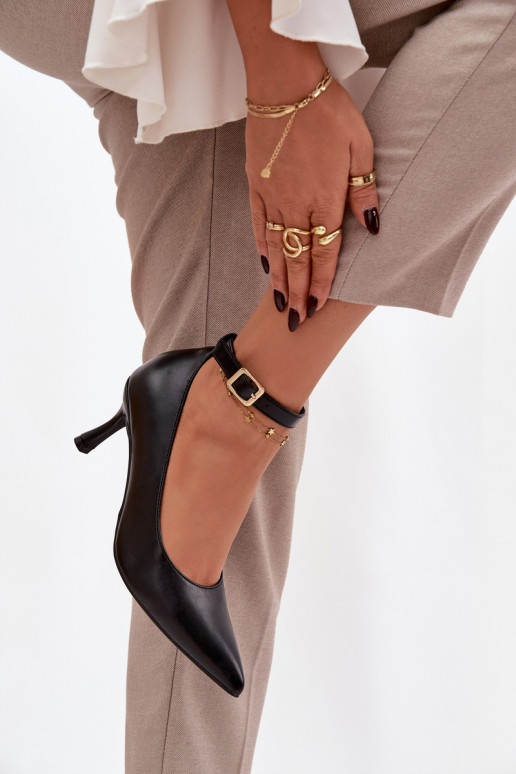 aukštakulniai bateliai Bateliai su dirželiais juodos spalvos Perrine