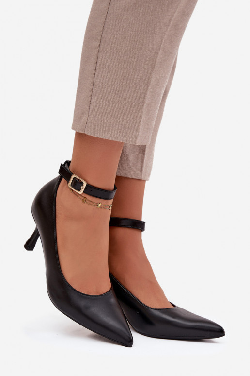 aukštakulniai bateliai Bateliai su dirželiais juodos spalvos Perrine