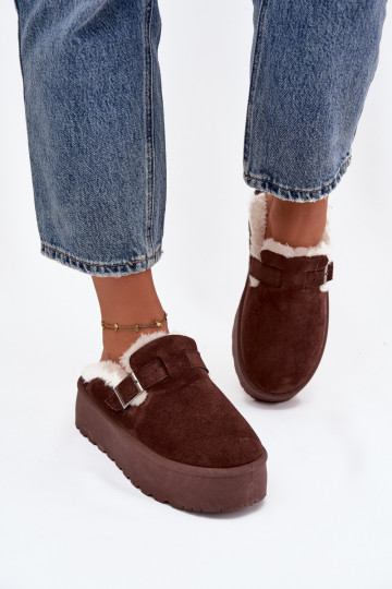 sniego batai Moteriškas su kailiuku I su sagtimis su platforma CzekoladoĮe Jessina 2