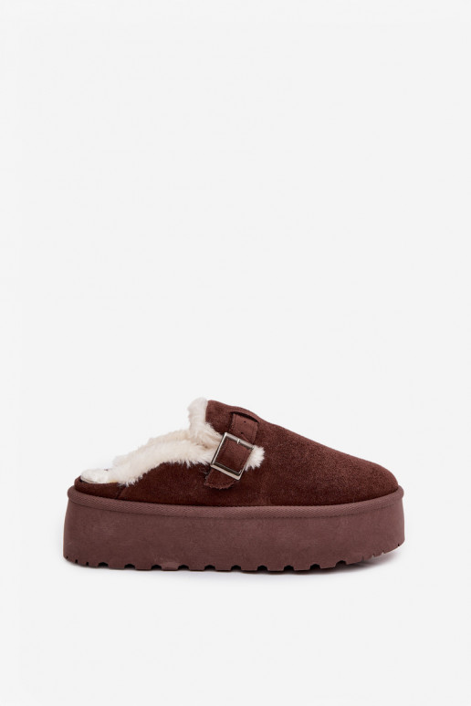 sniego batai Moteriškas su kailiuku I su sagtimis su platforma CzekoladoĮe Jessina