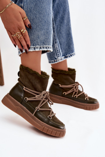 sniego batai Moteriškas su stilingomis detalėmis chaki spalvos Isalisse