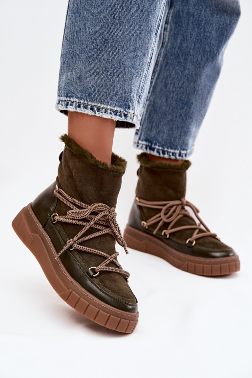 sniego batai Moteriškas su stilingomis detalėmis chaki spalvos Isalisse