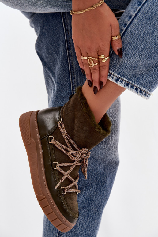 sniego batai Moteriškas su stilingomis detalėmis chaki spalvos Isalisse