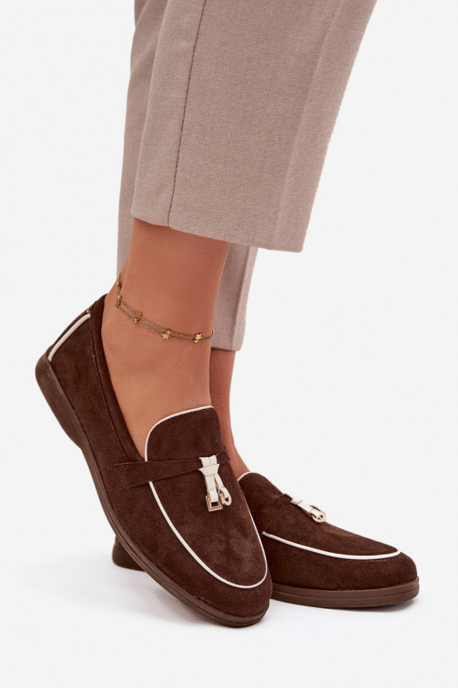 Mokasinai Mokasinai Moteriškassuiš eko zomšosu CzekoladoĮe DarĮen