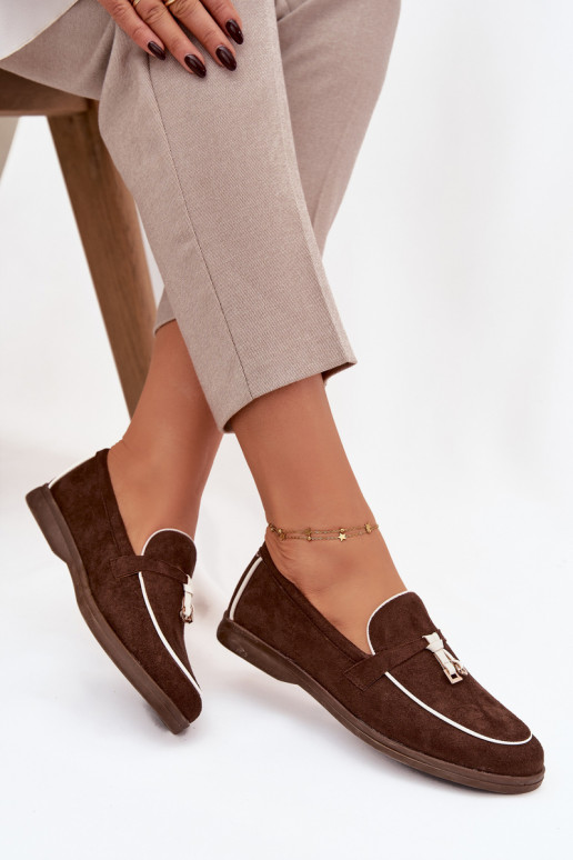 Mokasinai Mokasinai Moteriškassuiš eko zomšosu CzekoladoĮe DarĮen