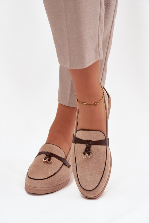 Mokasinai Mokasinai Moteriškassuiš eko zomšosu smėlio spalvos DarĮen