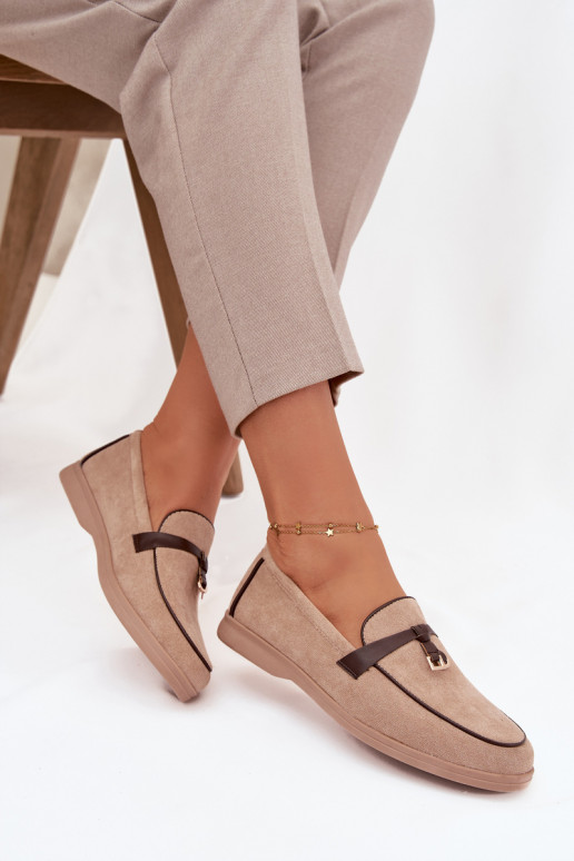 Mokasinai Mokasinai Moteriškassuiš eko zomšosu smėlio spalvos DarĮen